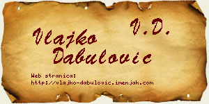 Vlajko Dabulović vizit kartica